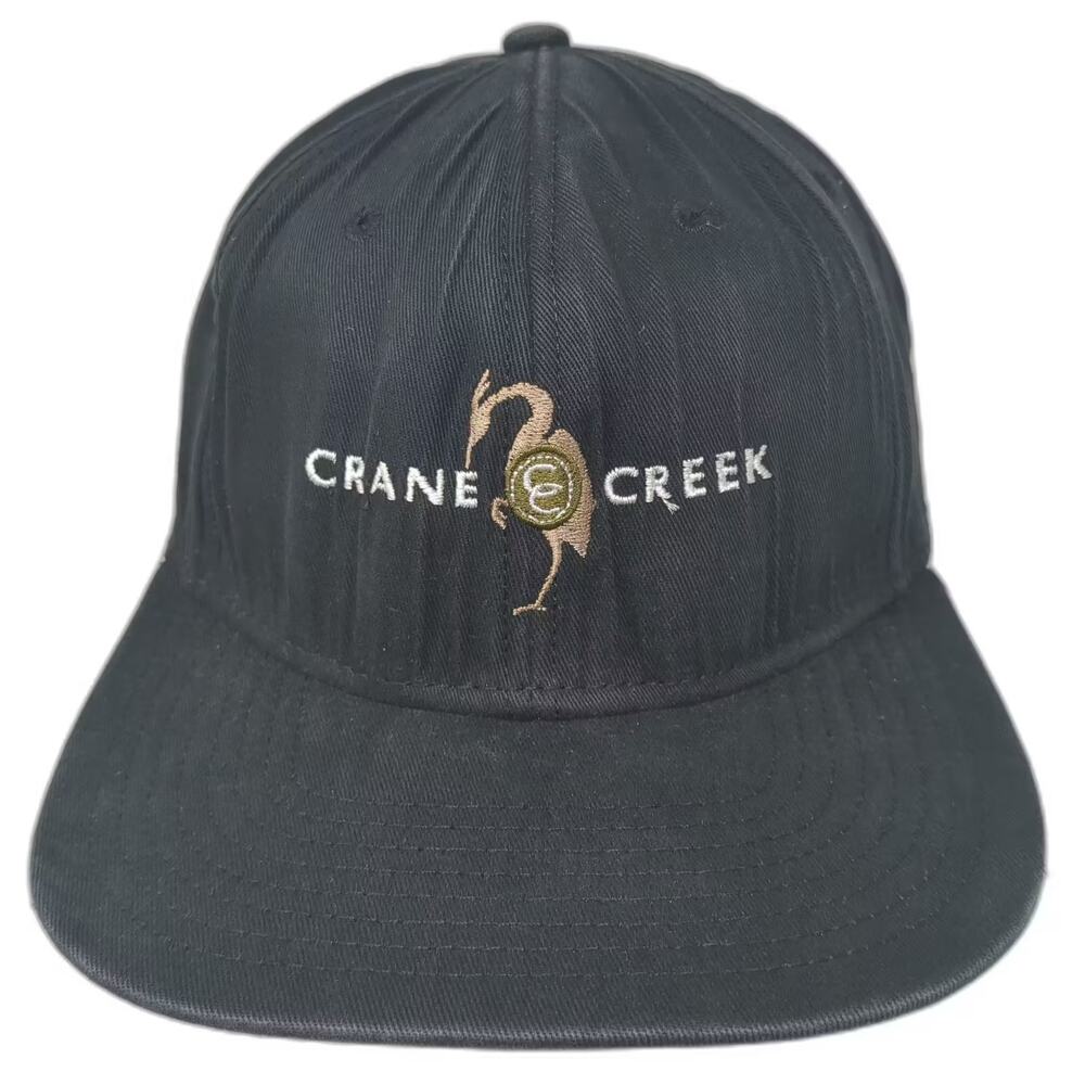 Chef Works Baseball Cap Black White OS Crane Creek Embroidered Flat Brim Hat